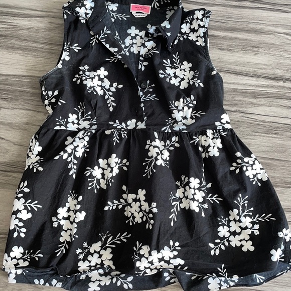 Kate spade cotton floral cluster flounce top XXS - Picture 2 of 5
